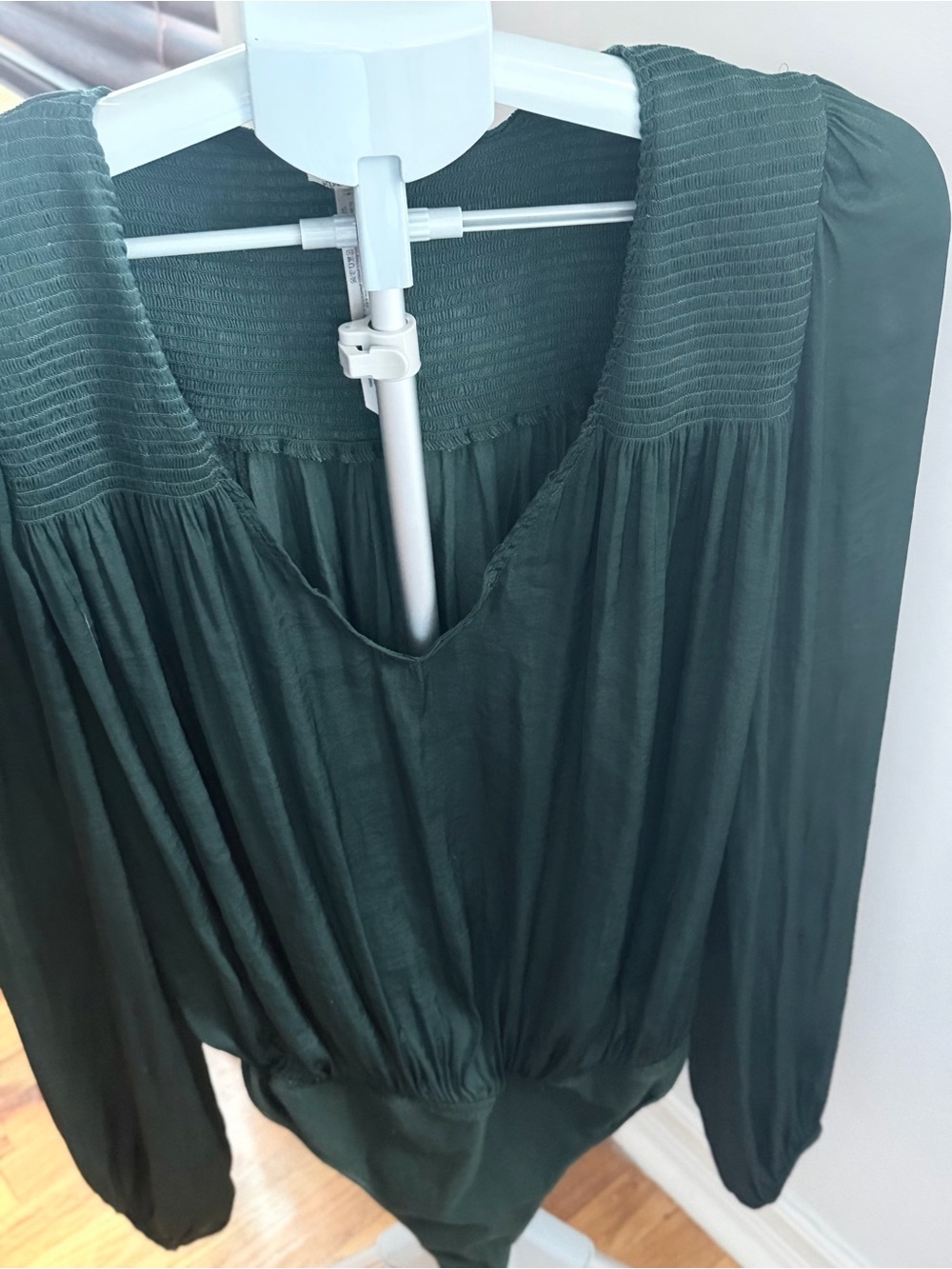 Free People Green Textured Bodysuit Size M Like New - Picture 7 of 12